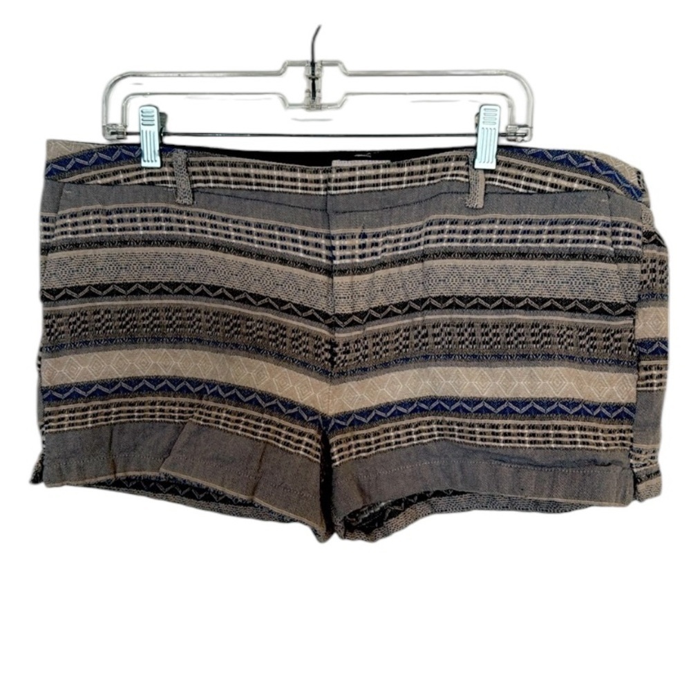 Merona textured blue gray print short shorts, hot pants 16
